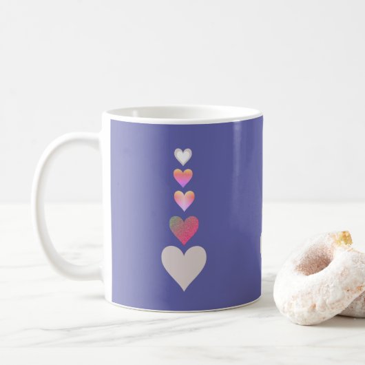 Mug Cœurs jolis Pervenche Moderne Simple Mignon (Avec donut)