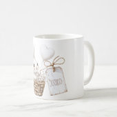 Mug Coeurs lapins blancs dans un Baby shower panier XO (Devant droit)