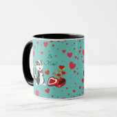 Mug Coeurs mignons Heureuses Saintes-Valentin de peau (Devant gauche)