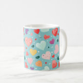 Mug Coeurs mignons Motif coloré (Devant droit)