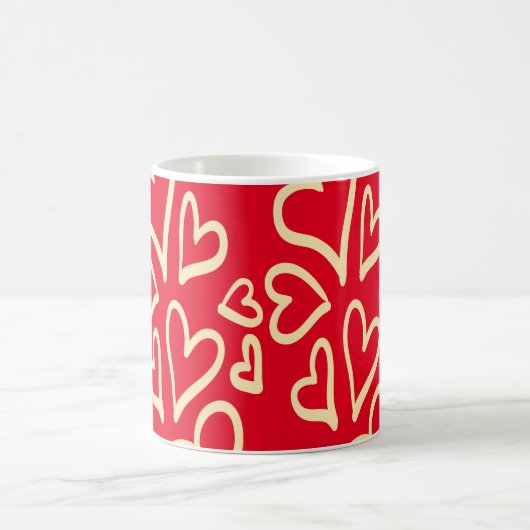 Mug Coeurs mignons Saint Valentin Rouge (Centre)
