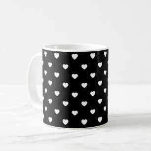 Mug Cœurs miniatures noir et blanc à motif à pois
