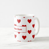 Mug Coeurs Motif et nom personnalisable (Devant droit)