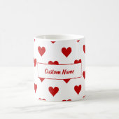 Mug Coeurs Motif et nom personnalisable (Centre)
