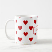Mug Coeurs Motif et nom personnalisable (Gauche)