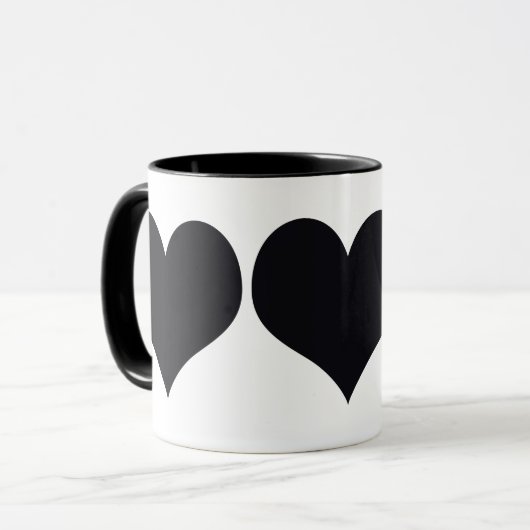 Mug Coeurs noirs (Devant gauche)