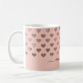 Mug Coeurs or rose rose rose mignonne Élégant Script (Gauche)