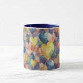 Mug cœurs orange rose bleu jaune (Centre)