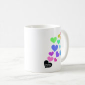 Mug Cœurs ouverts arc-en-ciel (Devant droit)