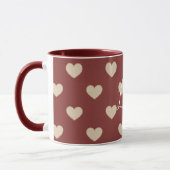 Mug Cœurs Pailletés Crème Rouge Or Saint-Valentin (Gauche)