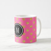 Mug Coeurs parties scintillant or (Devant droit)