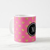 Mug Coeurs parties scintillant or (Devant gauche)