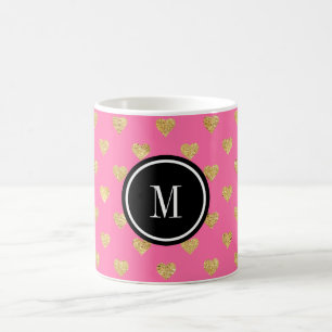 Mug Coeurs parties scintillant or