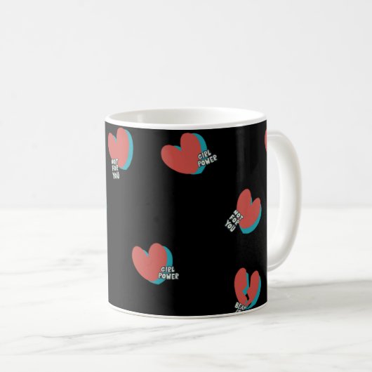 Mug Coeurs, PAS pour vous | Power fille (Devant droit)