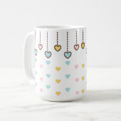 Mug Coeurs pastel. (Devant gauche)