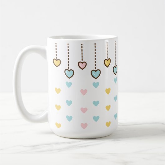 Mug Coeurs pastel. (Gauche)