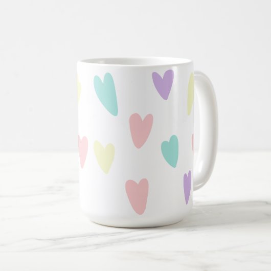 Mug Coeurs pastel (Devant droit)