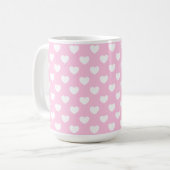 Mug Coeurs Pastel Rose Et Blanc (Devant gauche)