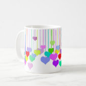 Mug Coeurs pendants sur blanc (Devant gauche)