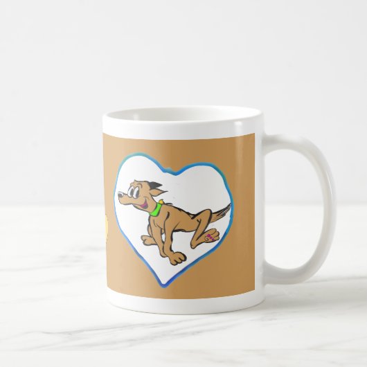 Mug Coeurs photo Brown de la bouillie de café (Droite)