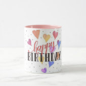 Mug Coeurs pleins de voeux d'anniversaire : Joyeux ann (Centre)