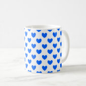 Mug Coeurs polka bleu sur blanc (Devant droit)