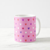 Mug Coeurs polka rose (Devant droit)