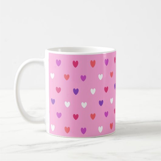 Mug Coeurs polka rose (Gauche)