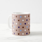 Mug Coeurs Polka sur brun pâle (Devant gauche)