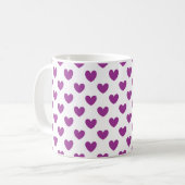 Mug Coeurs polka violet sur blanc (Devant gauche)