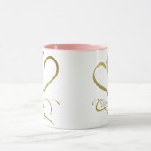 Mug Cœurs pour toujours or sur fond blanc (Centre)