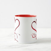 Mug Cœurs pour toujours rouges sur fond blanc (Centre)