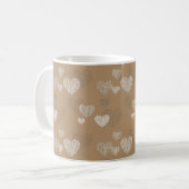 Mug Coeurs rayés blancs sur café glacé (Devant gauche)