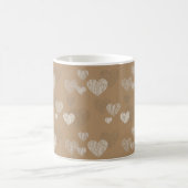 Mug Coeurs rayés blancs sur café glacé (Centre)