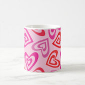Mug Cœurs Rétro Psychedéliques Rouge et Rose (Centre)