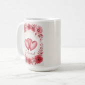 Mug Coeurs romantiques entrelacés Art floral (Devant gauche)