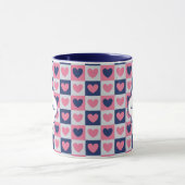 Mug Coeurs rose et bleu Motif Valentine (Centre)