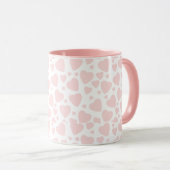 Mug Coeurs rose pâle (Devant droit)