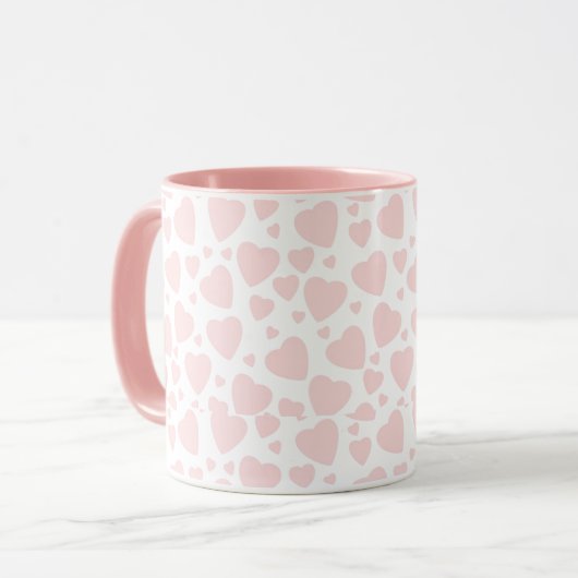Mug Coeurs rose pâle (Devant gauche)