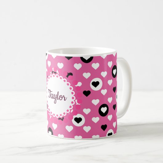 Mug Coeurs roses (Devant droit)
