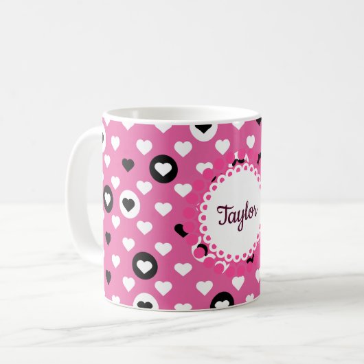 Mug Coeurs roses (Devant gauche)