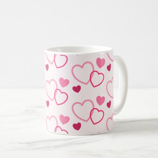 Mug Coeurs roses (Devant droit)