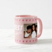 Mug Coeurs roses Best Friends Typography 2 Photo (Devant droit)