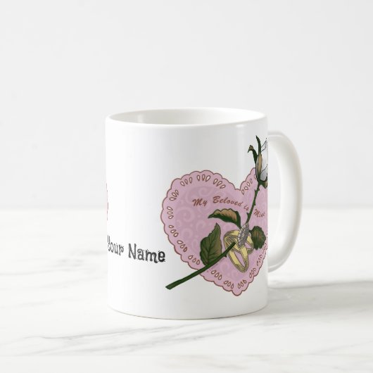 Mug Coeurs Roses bien-aimés (Devant droit)
