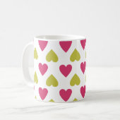Mug Coeurs roses du motif | de coeur et verts mignons (Devant gauche)