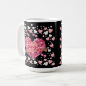 Mug Coeurs roses élégants Saint-Valentin (Devant gauche)