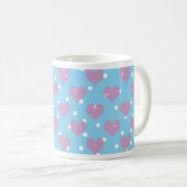 Mug Coeurs roses et pois blancs (Devant droit)