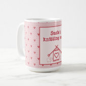 Mug Coeurs roses et tricot mouton (Devant gauche)