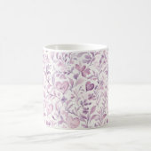 Mug Cœurs roses feuilles violettes (Centre)