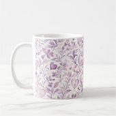 Mug Cœurs roses feuilles violettes (Gauche)